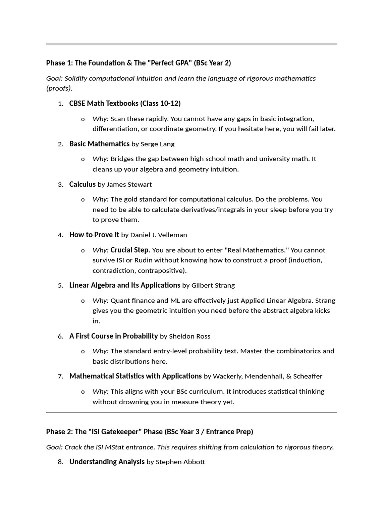 Learning Roadmap | PDF | Mathematics | Mathematical Analysis