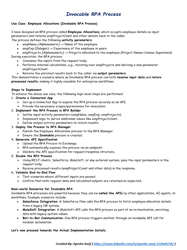 Rpa Process Use Case | PDF