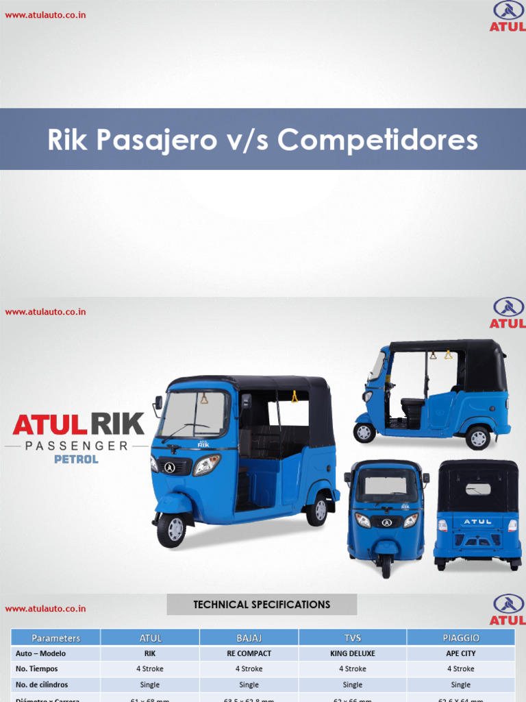Rik Passenger vs Competitors Spanish | PDF | Vehículos | Tecnología de ...