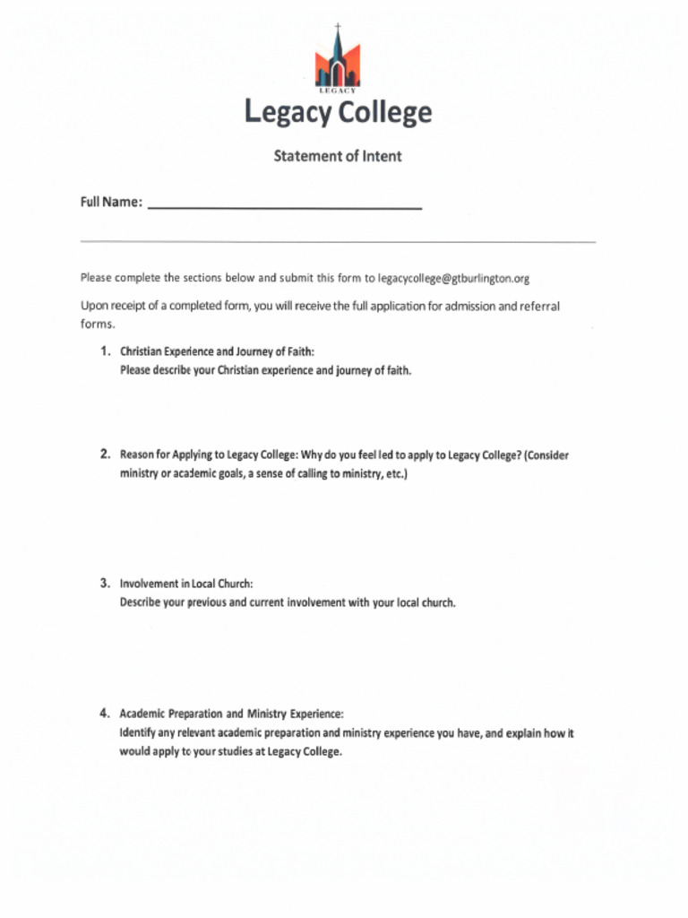 667ef8285e7fe1728d4c8ddf - Legacy Statement of Intent SUmmer 2024 | PDF