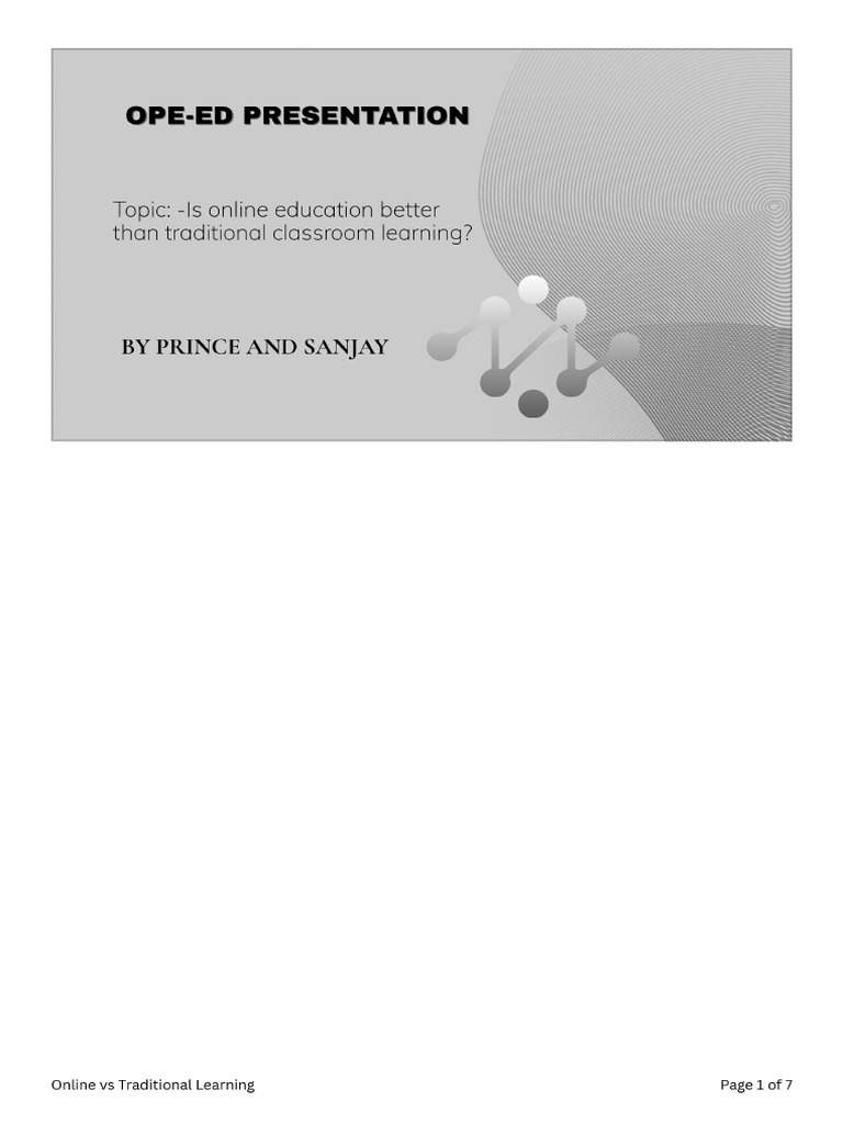 Online Vs Traditional Learning | PDF