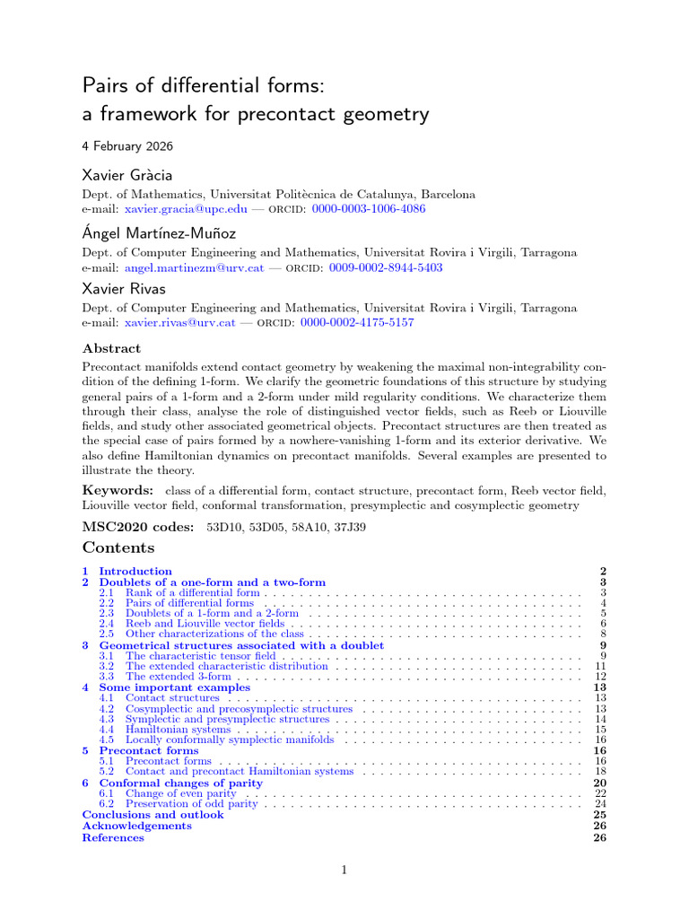 Pairs of Differential Forms, A Framewor | PDF