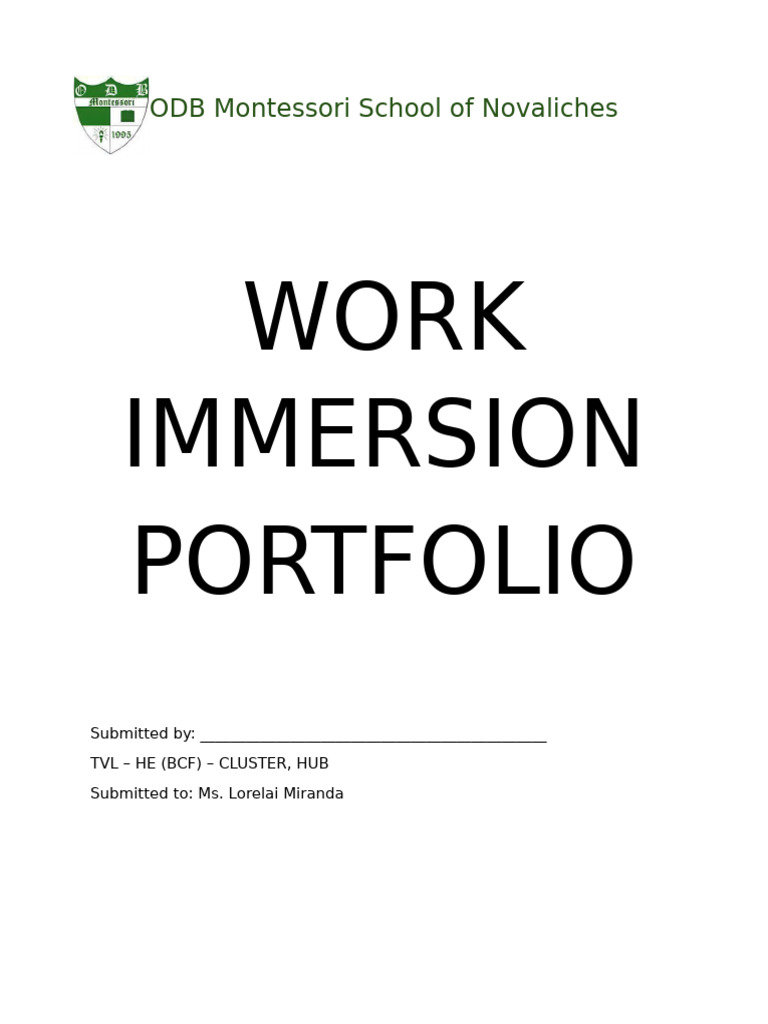 Template Work Immersion | PDF
