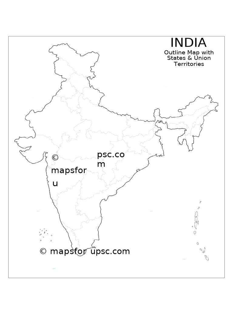 Outline Map of India With States | PDF