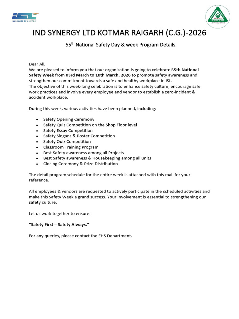 Safety Day Invitation 2026 | PDF