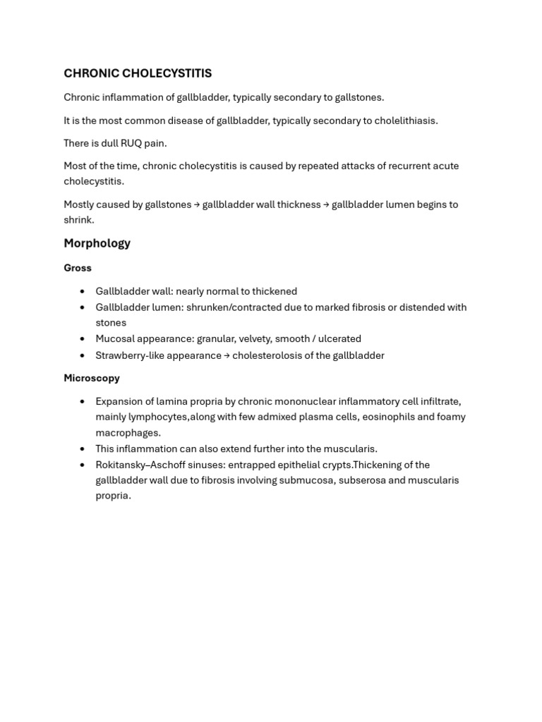 Chronic Cholecystitis | PDF