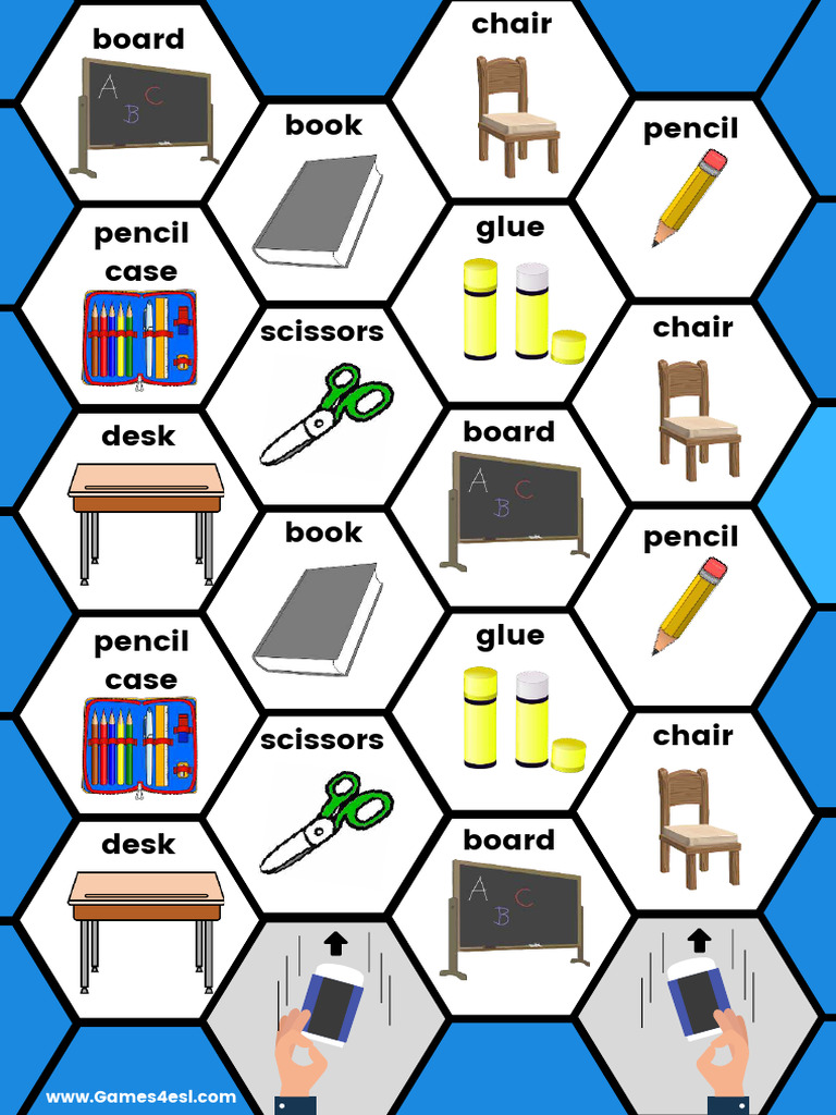 Classroom Objects Board Game Flicker Game | PDF