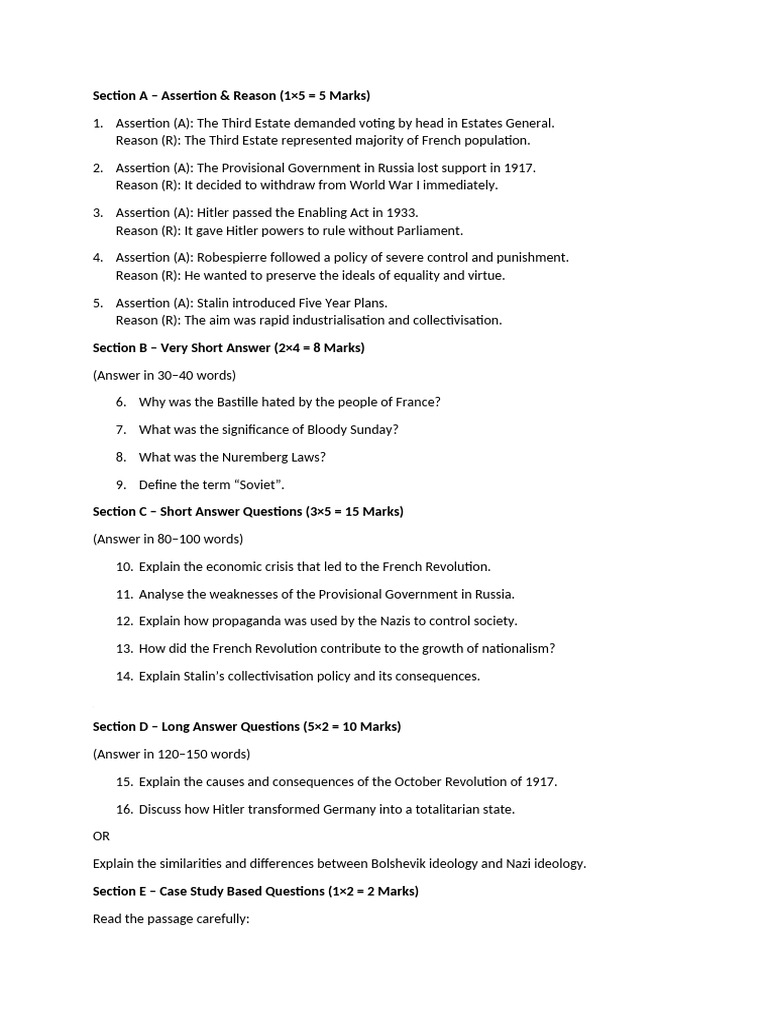 History Test Class 9th | PDF