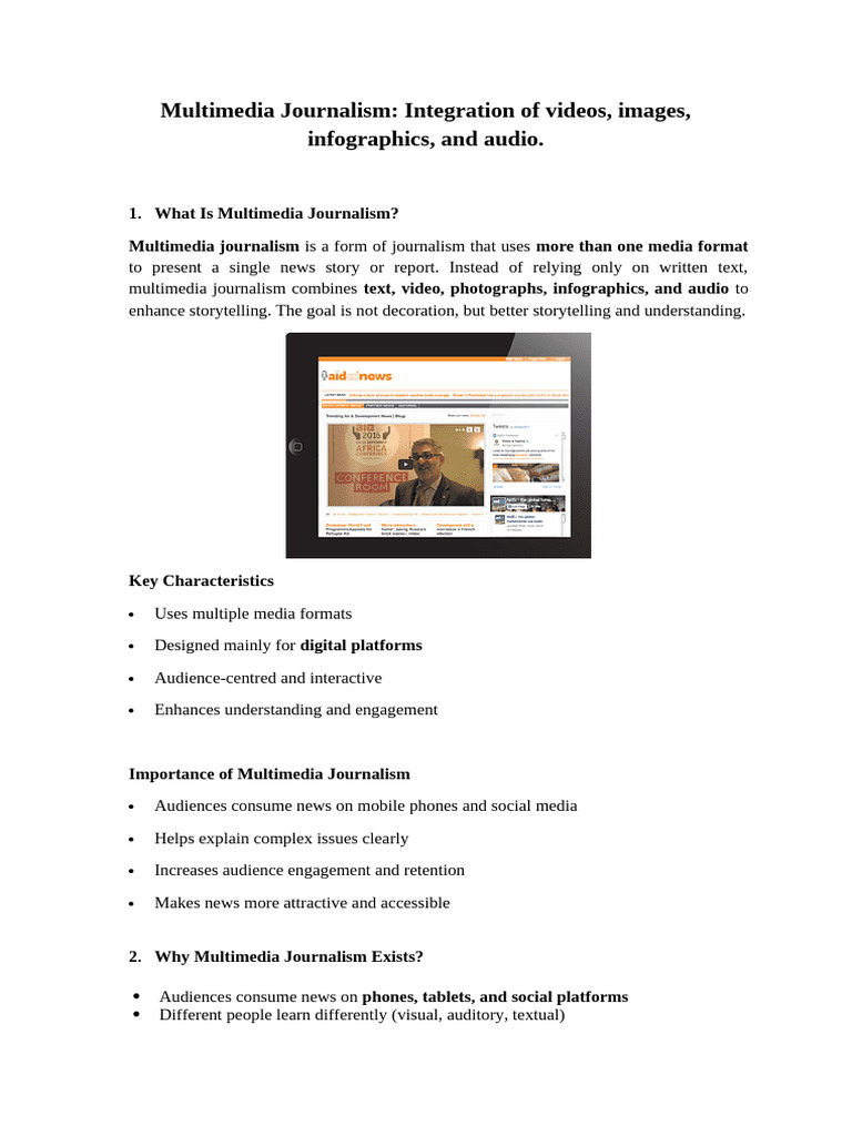 Multimedia Journalism Notes | PDF
