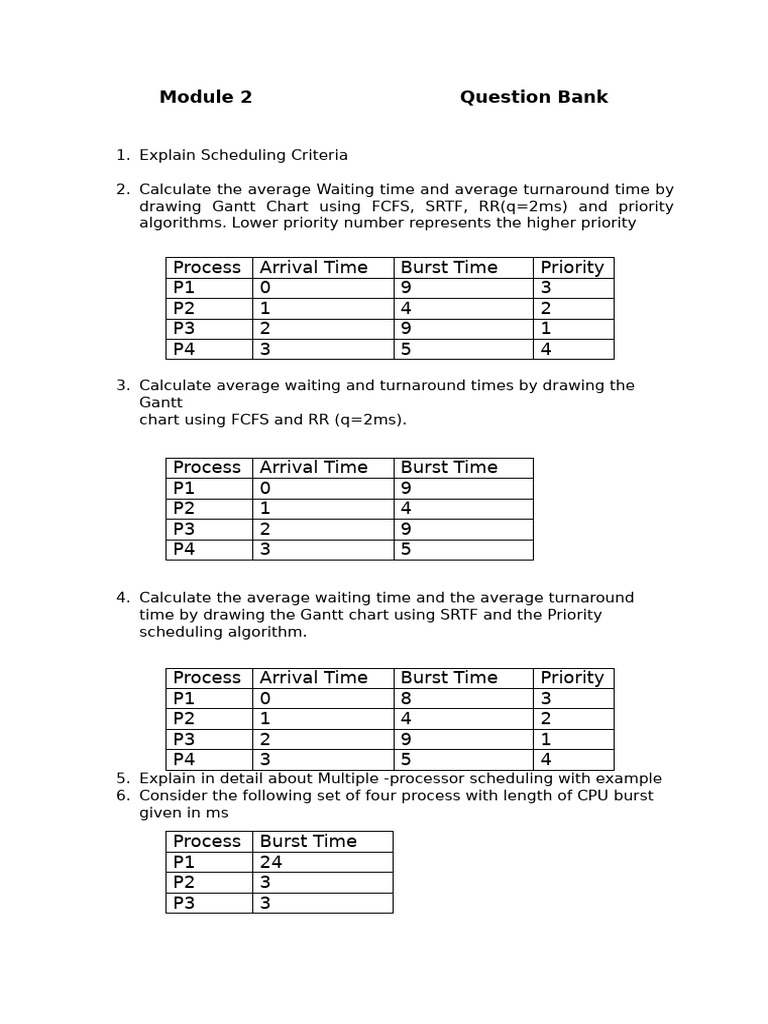 Module 2 Question Bank | PDF