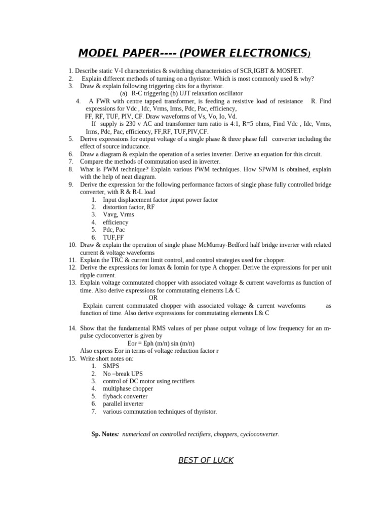 Model Paper | PDF