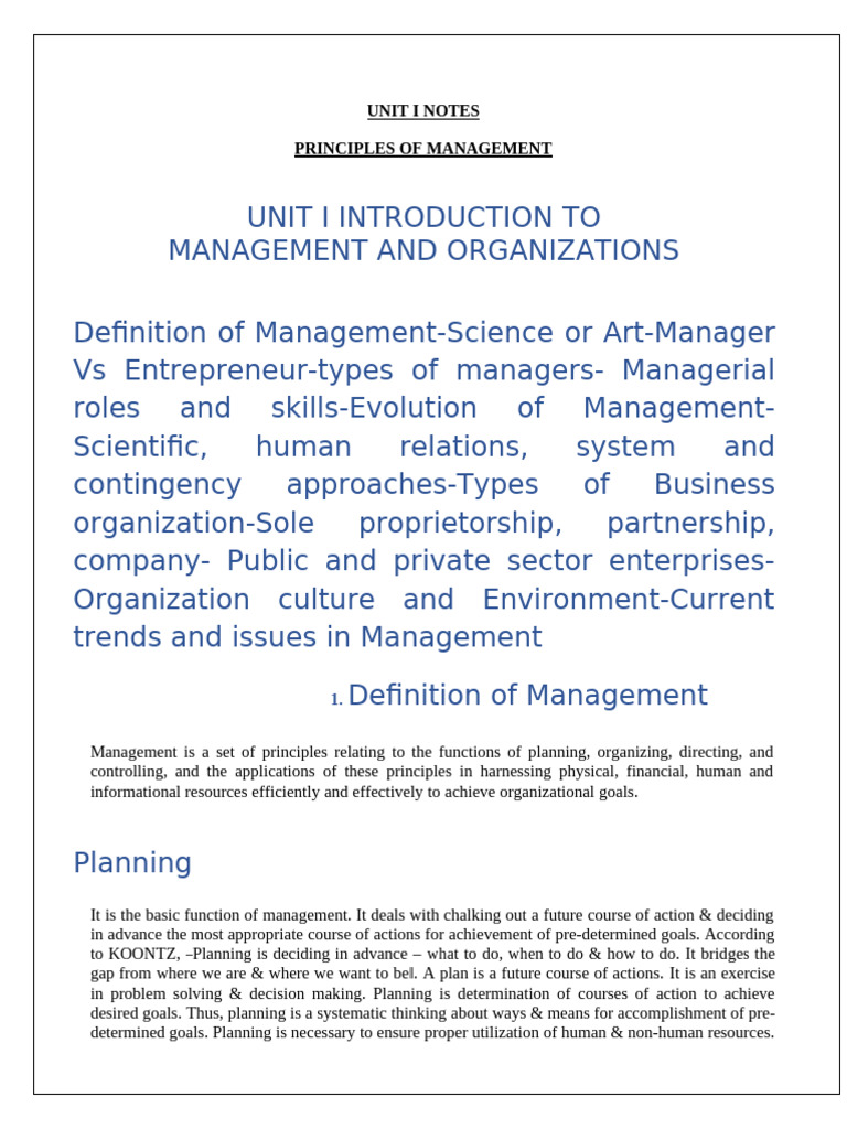 Unit I Notes Pom | PDF