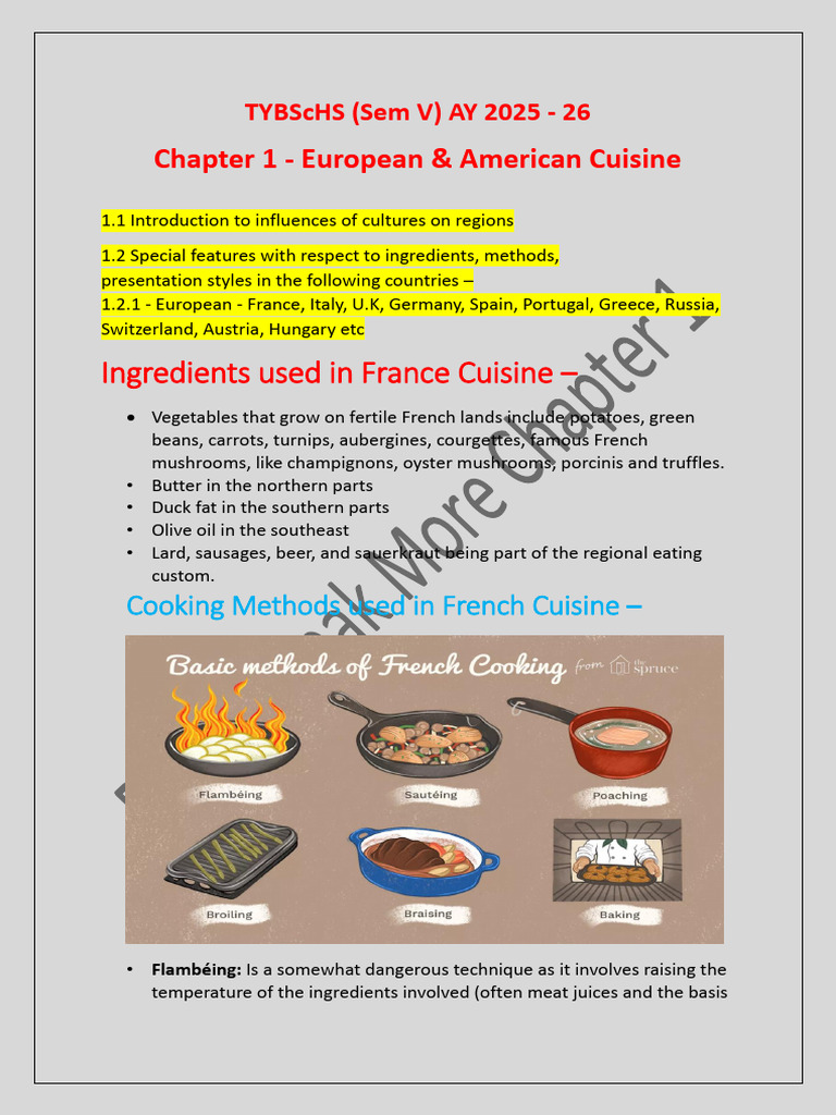 Sem 5 Chp1 European & American Cuisine | PDF | Latin American Cuisine ...