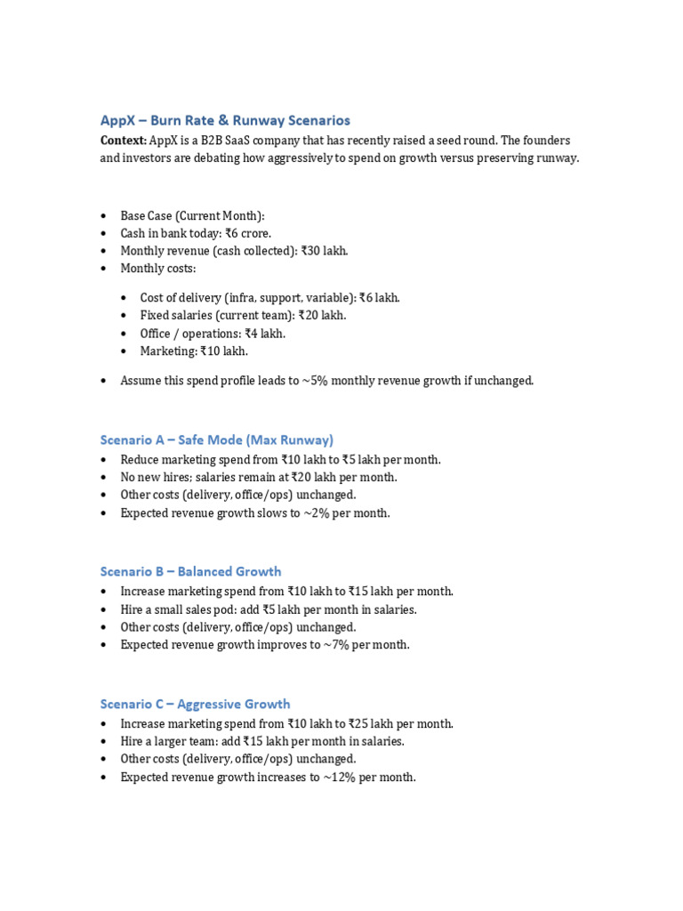 Session11 AppX Burn Runway Scenarios | PDF