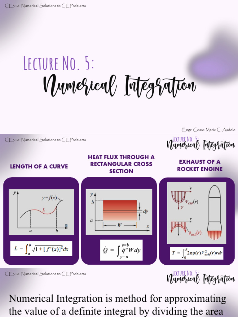 CE318 Numerical Integration | PDF | Numerical Analysis | Integral