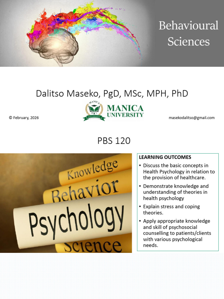 PBS 120 Module 4. Behavioral Sciences and Psychology | PDF