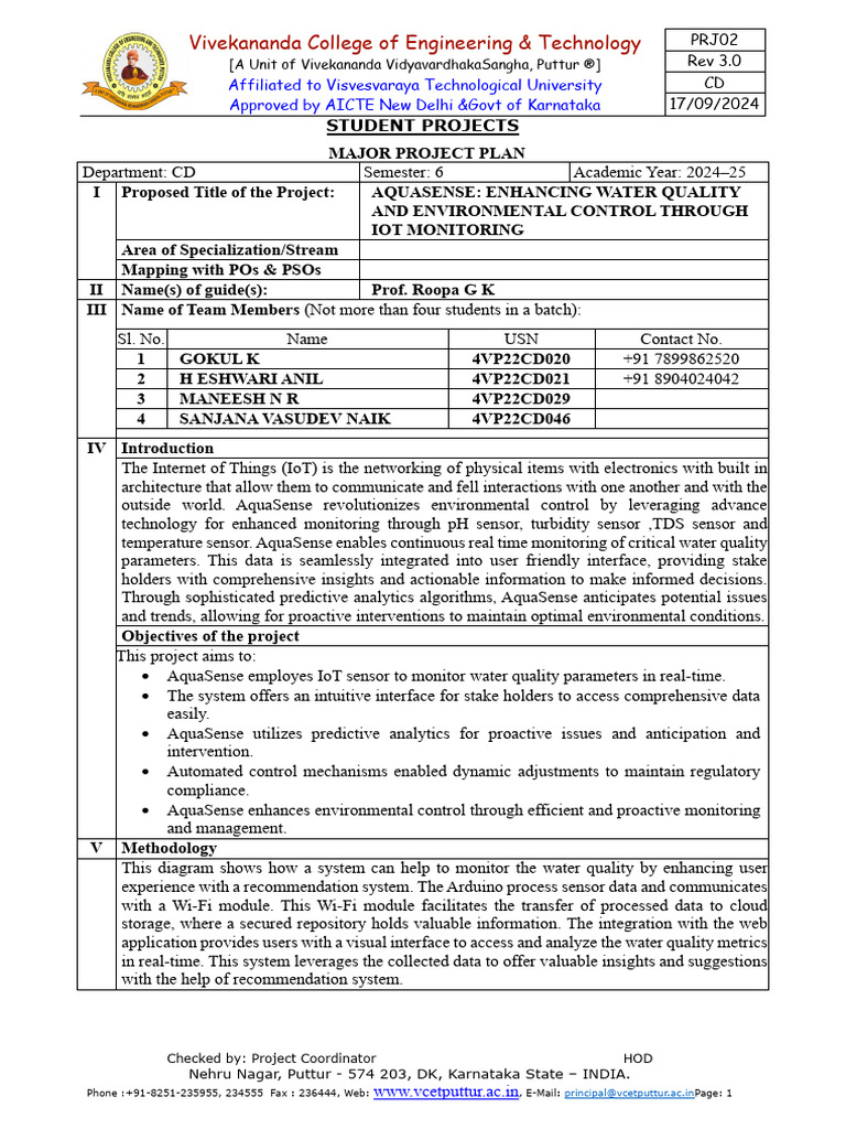 Major Project Synopsis | PDF