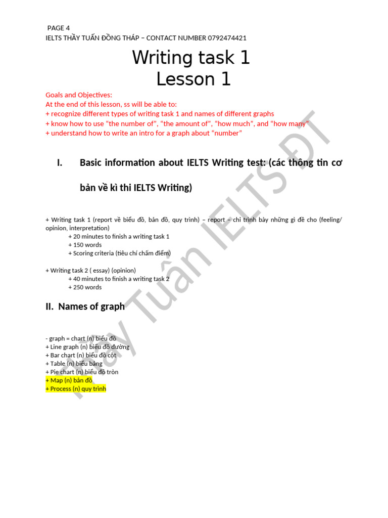 Writing Task 1 Lesson 1 | PDF