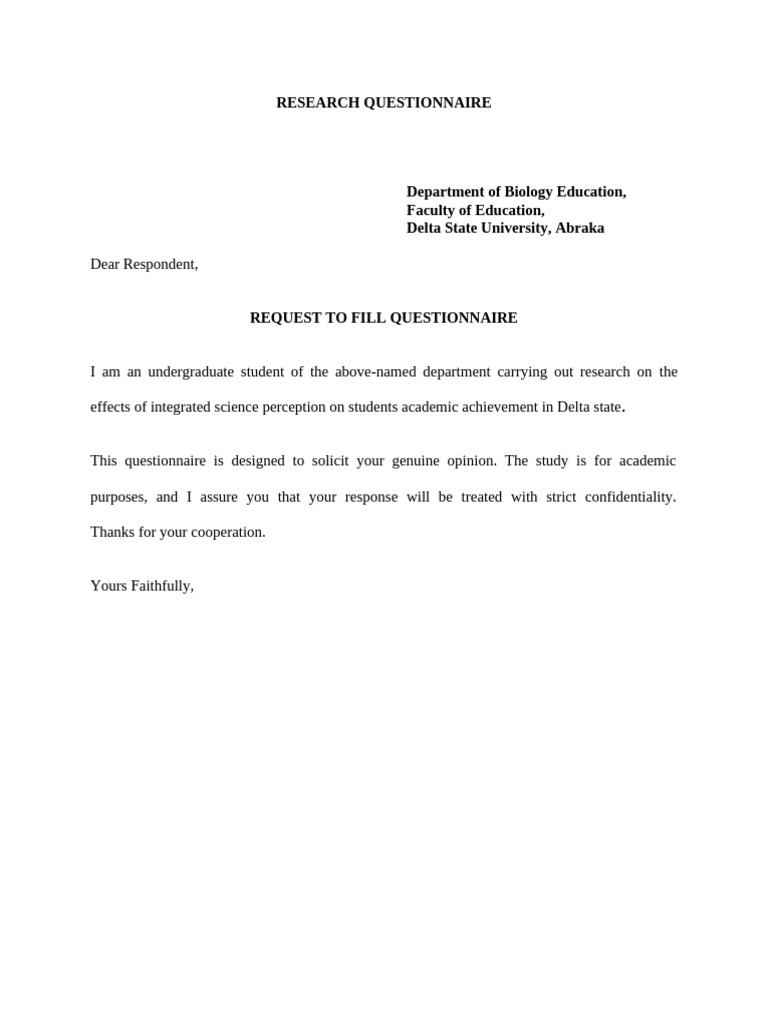 Research Questionnaire | PDF