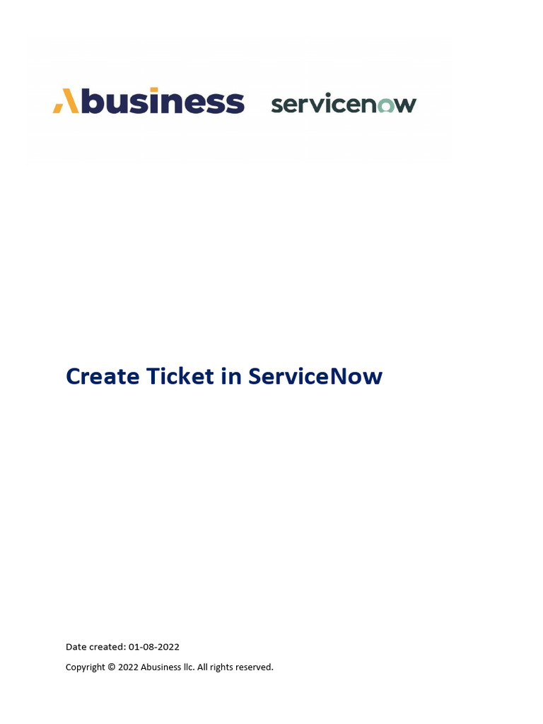 Abusiness - ServiceNow | PDF