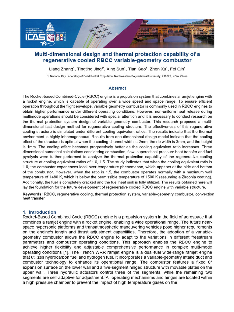 Multi-Dimensional Design and Thermal Protection Capability of A ...