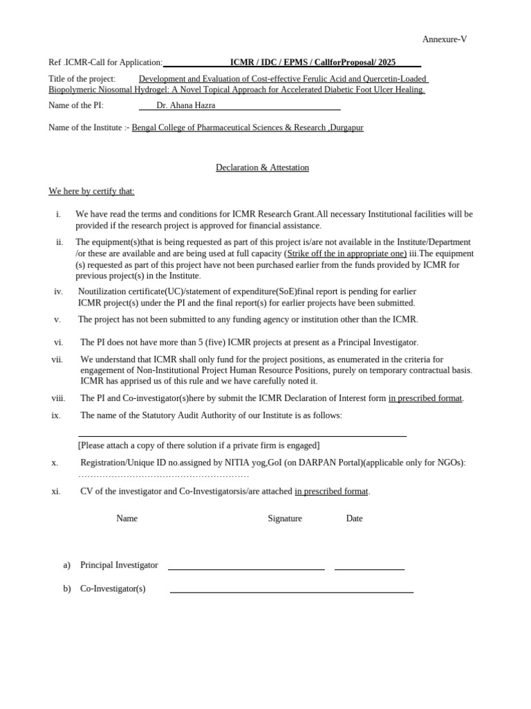 Icmr / Idc / Epms / Callforproposal/ 2025 | PDF