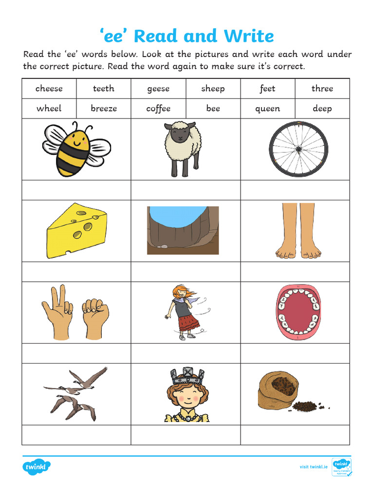 Ee - Read and Write Activity Sheet | PDF