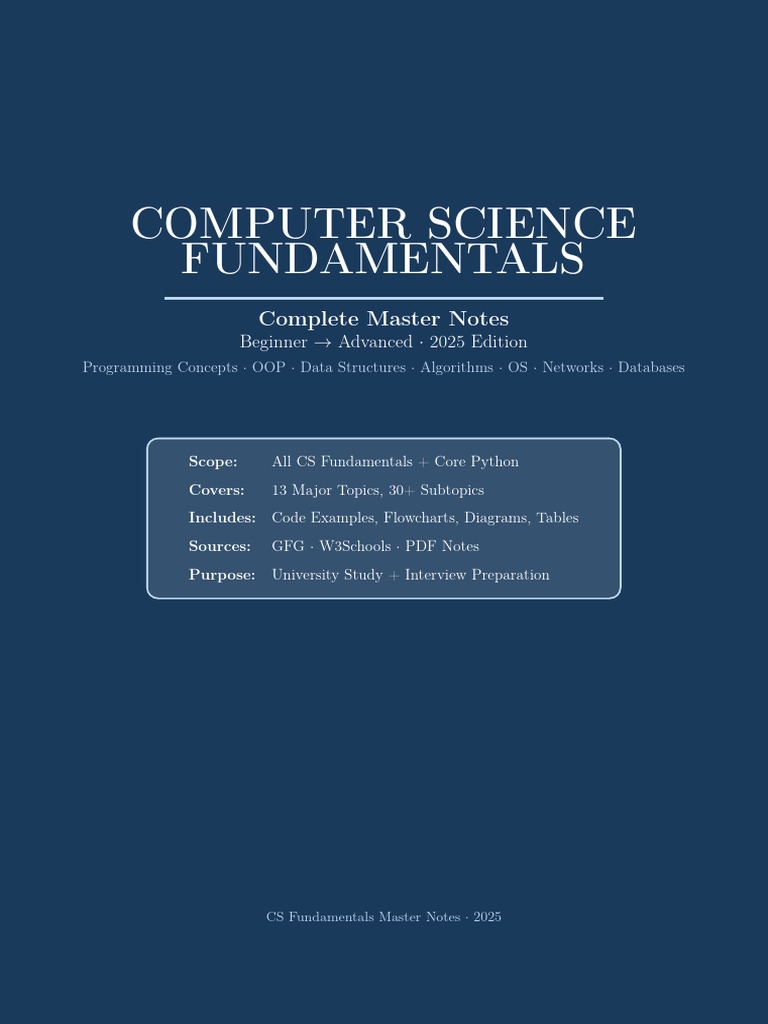 CS Fundamentals Master Notes | PDF
