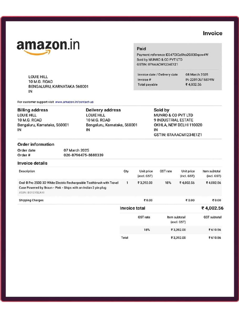 Amazon INvoice | PDF