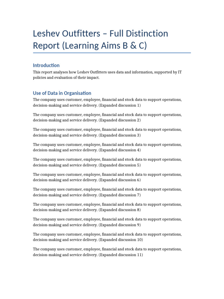 Full Distinction Report Long | PDF | Cloud Computing | Backup