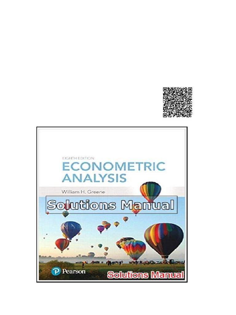 Econometric Analysis 8th Edition Greene Solutions Manual | PDF