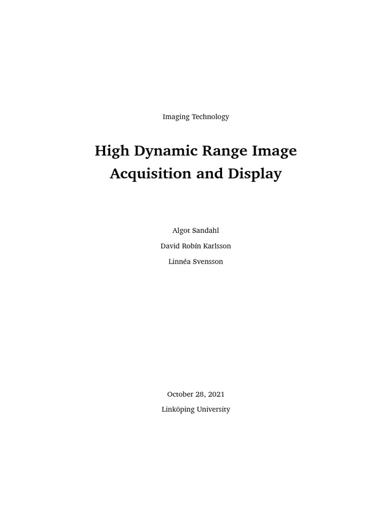 HDR Tone Mapping Compressed | PDF | Vision | Imaging