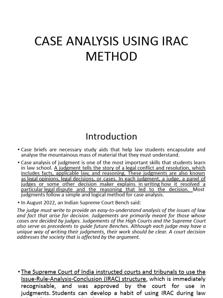 Case Analysis Using Irac Method - PPTX - Google Slides | PDF ...