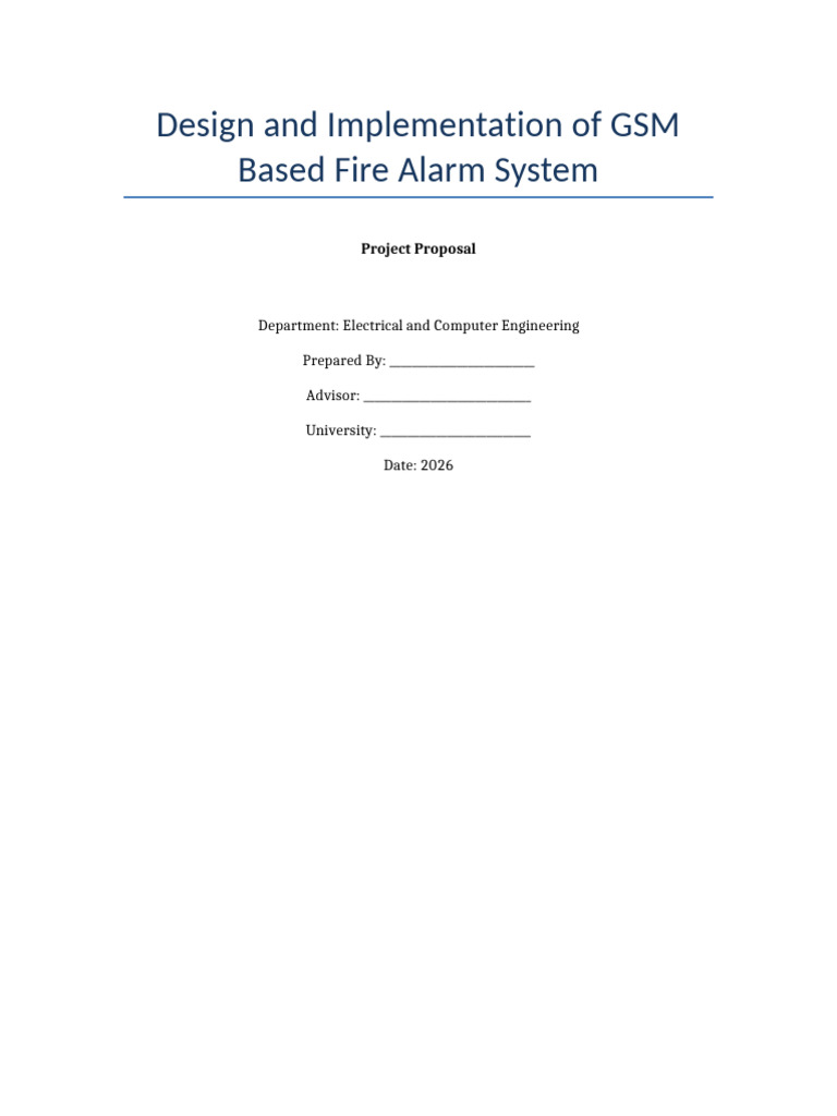 GSM Fire Alarm System Project Proposal | PDF