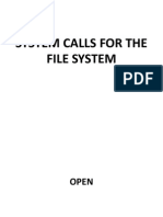 System Calls For The File System