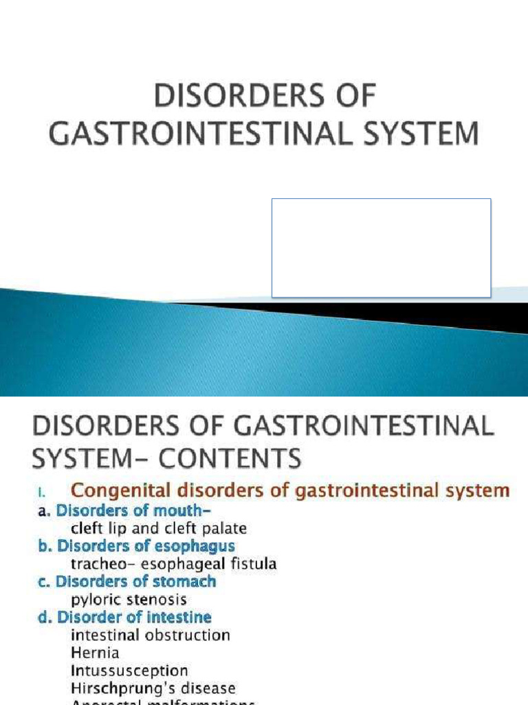 Disorders of Gastrointestinal System Peds | PDF