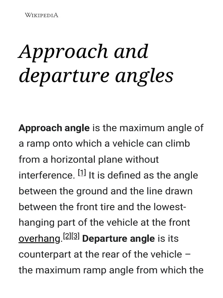 Approach and Departure Angles - Wikipedia | PDF