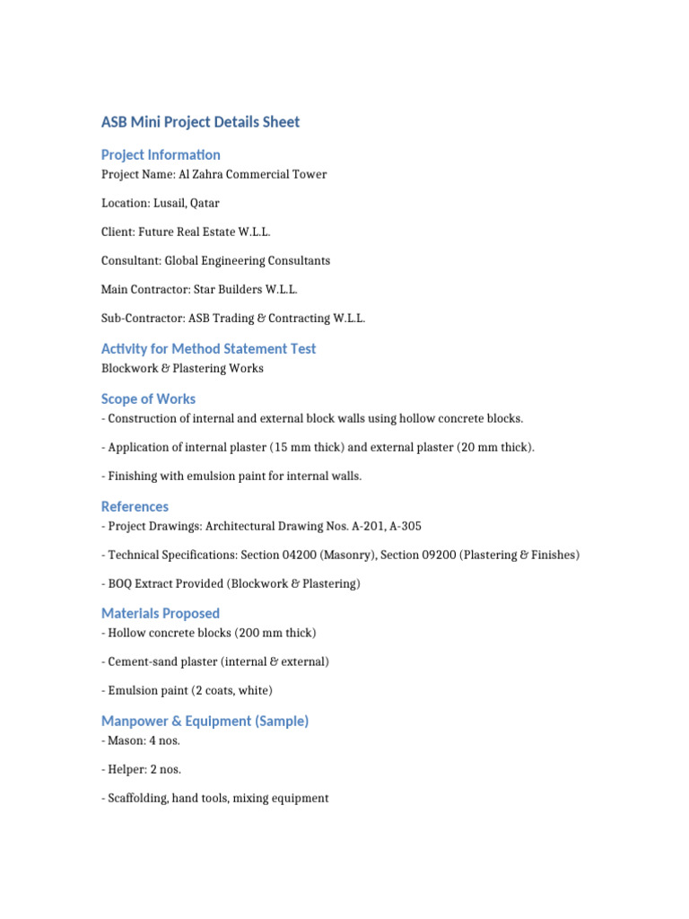 ASB Mini Project Details | PDF