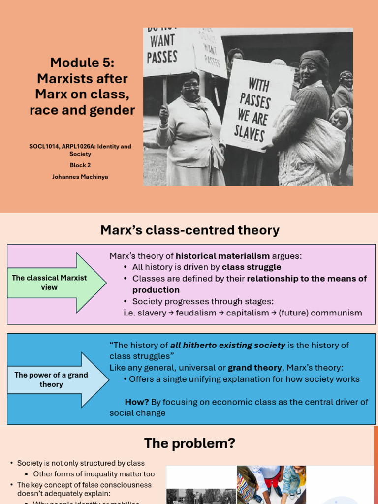 Module 5 - Marxists After Marx On Class, Race and Gender | PDF