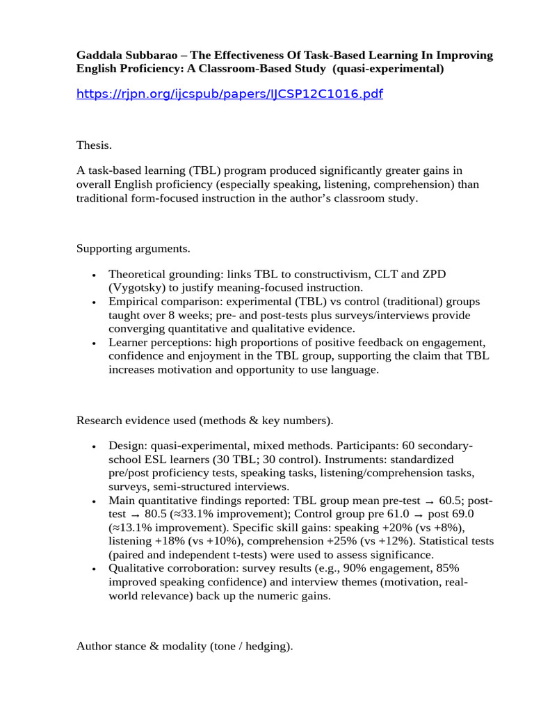 Example of Critical Response Paper | PDF