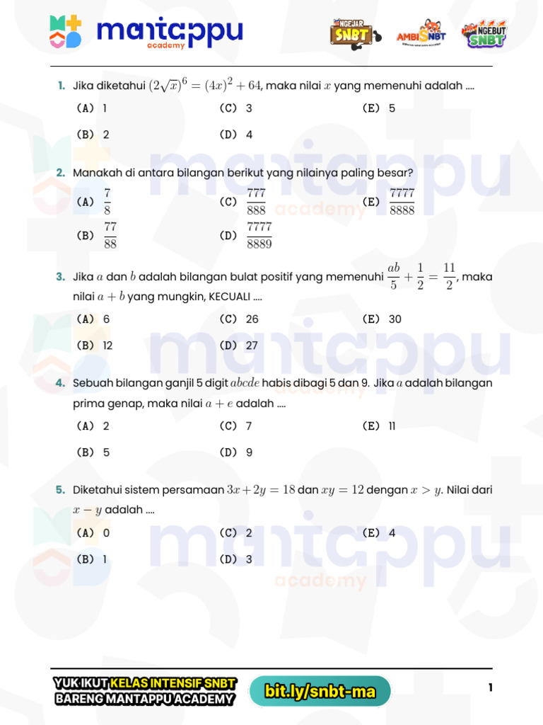 Math Exercise | PDF