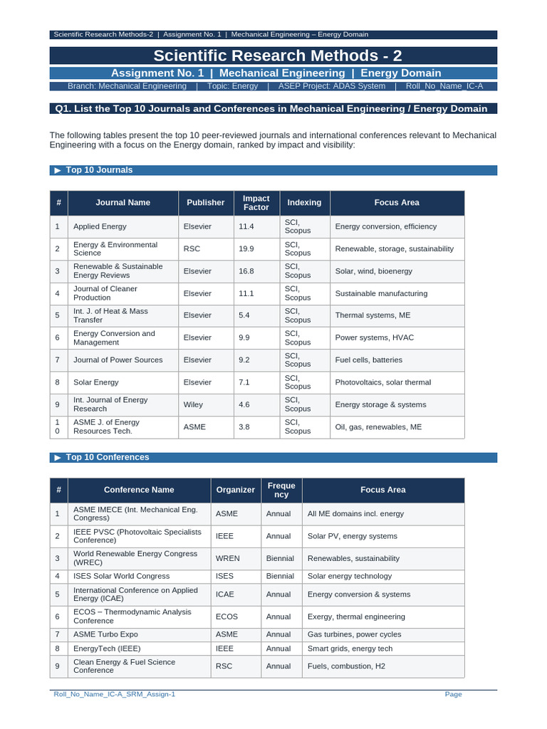 SRM2 Assignment1 | PDF