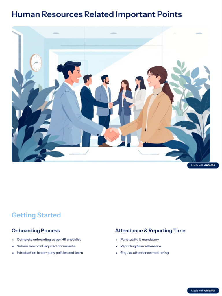 Human Resources Related Important Points | PDF