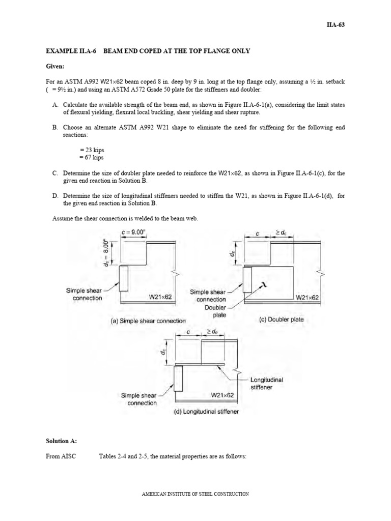 AISC - Design - Example - Coped Beam | PDF | Buckling | Beam (Structure)
