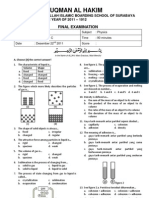 7th Grade - Physics Final Exam I - State of Matters 1112