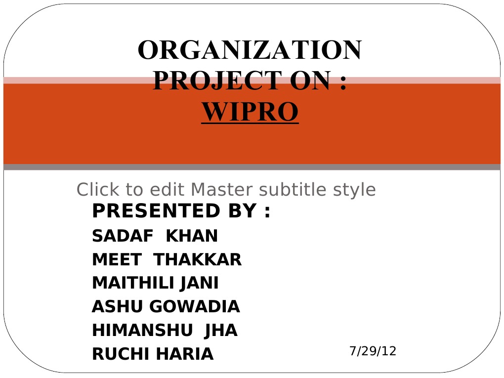 WIPRO MAPPING PROCESS intelligence overview