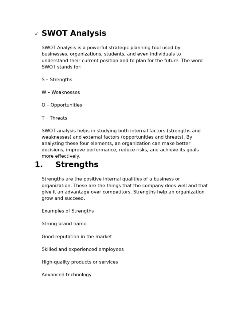 SWOT Analysis | PDF