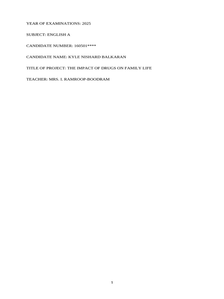 English A Sba Sample | PDF