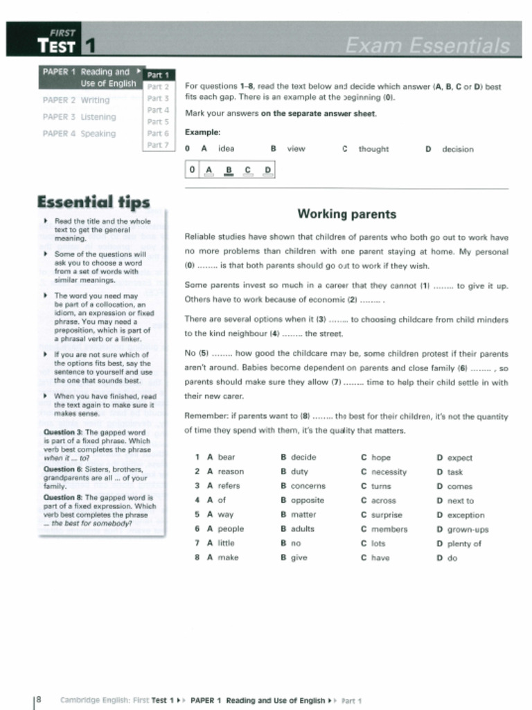 First Exam Essentials 1 - TEST 1 | PDF