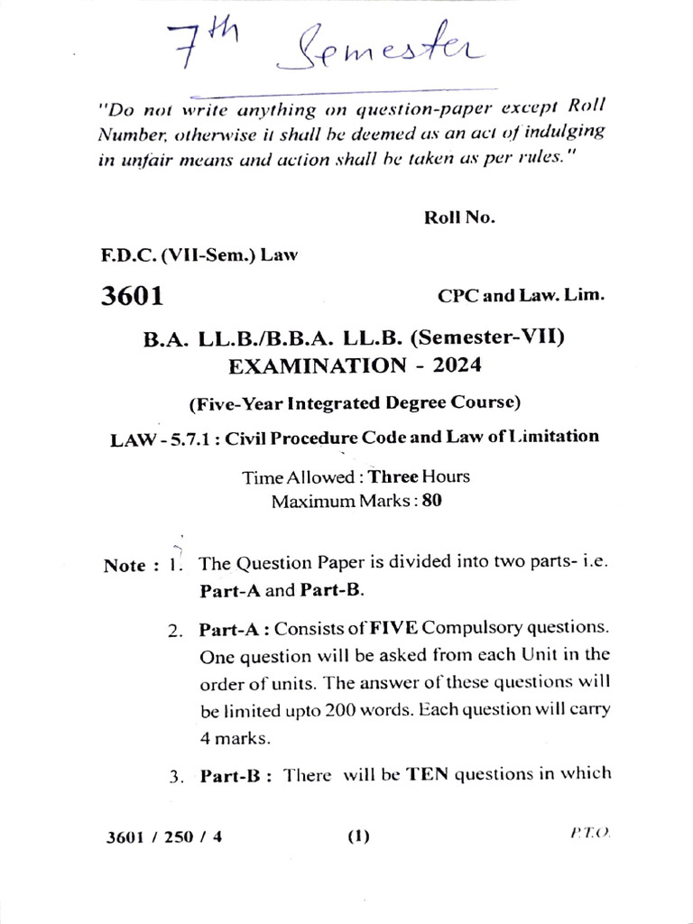 7th Sem Question Paper S | PDF